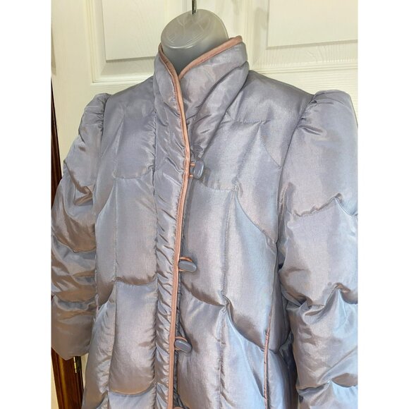 Vintage Sno Down Womens Quilted Full-Length Winter Coat W/ Button-Up Front & Hig - Picture 7 of 11